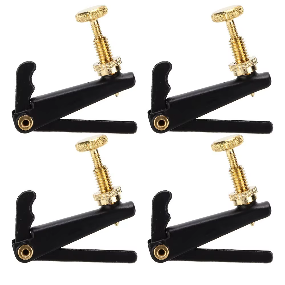 4 pièces en métal Accordeurs de précision pour violon Accordeur de cordes Noir Pièces de