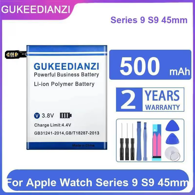 Batterie de montre longue durée 500mAh pour Apple Watch pour iWatch Series 9 S9 45mm