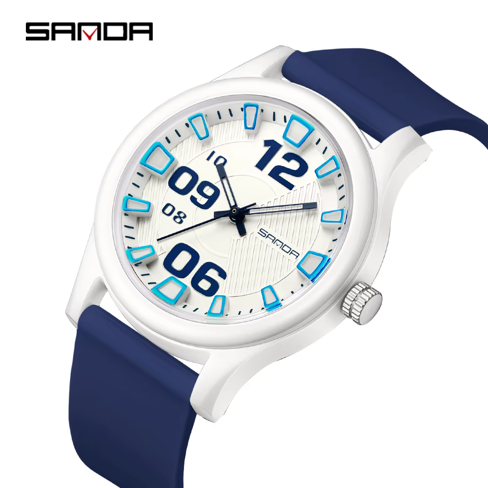 SANDA 3252 Montre à quartz étudiante mode et simple, style populaire, étanche, adaptée au sport et à