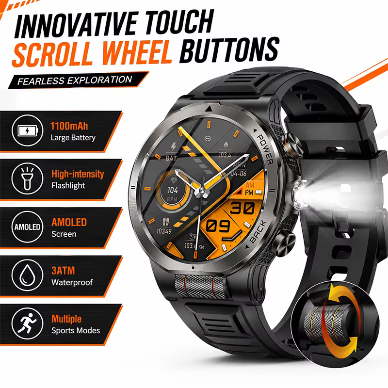 Nouvelle montre de sport pour homme, batterie de 1100 mAh, étanche 3ATM, mode multi-sports, trois mo