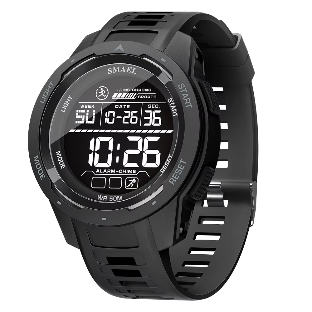 SMAEL-Montre-bracelet numérique étanche à LED pour homme, chronomètre lumineux, montres de sport, 50