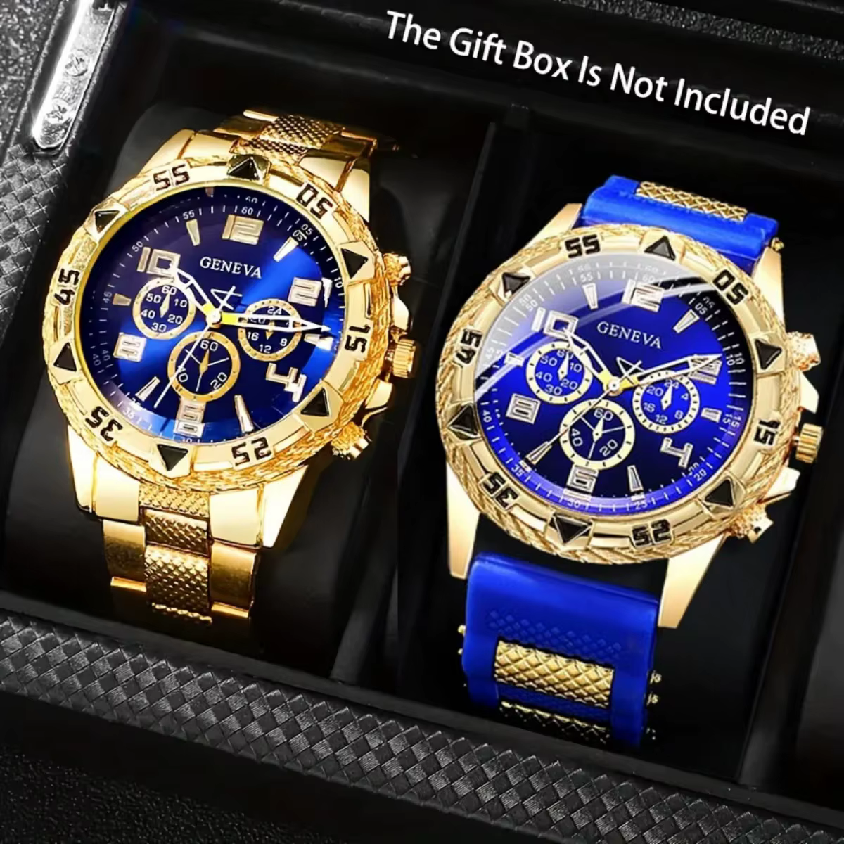 Ensemble de montres à Quartz pour hommes, 2 pièces, montres d'affaires à la mode, bracelet en Silico
