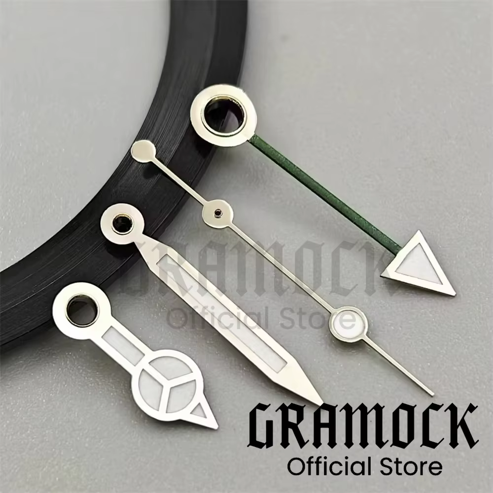 GRAMOCK hommes 29mm GMT 515 Quartz rose vert noir bleu cadran de montre avec quatre aiguilles de mon