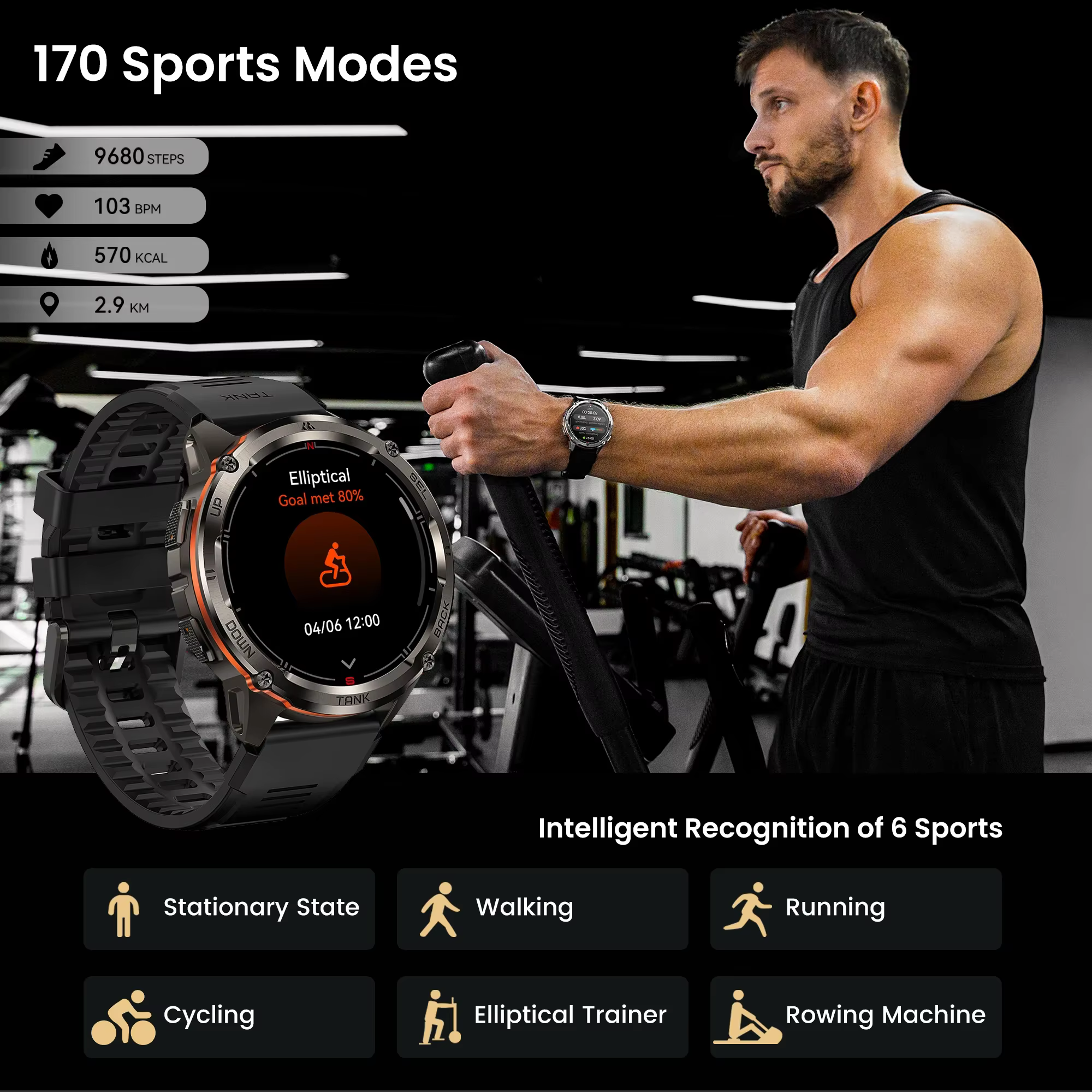 KOSPET TANK T3 Ultra 2 montre intelligente pour hommes GPS en acier inoxydable Smartwatch 50M étanch
