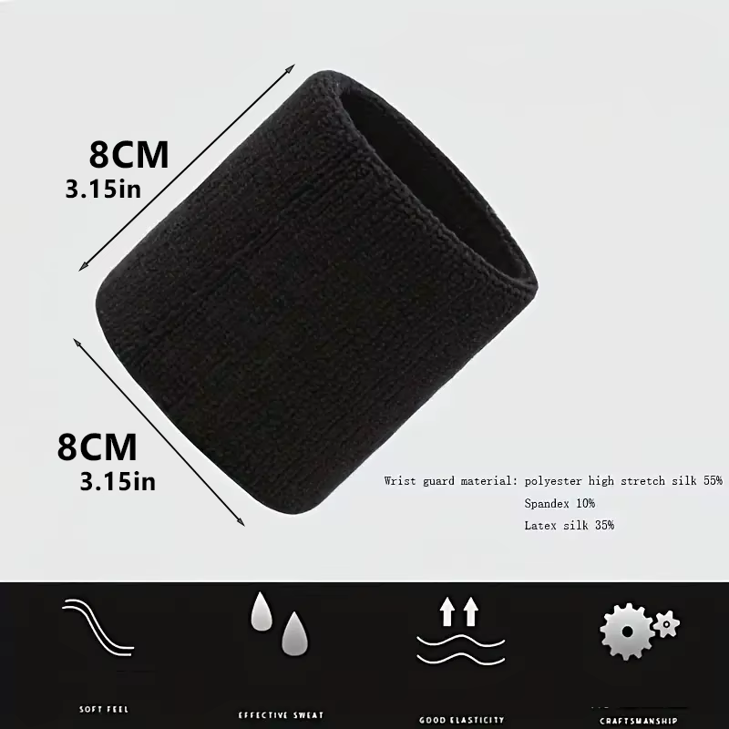 1 pièces protège-poignet et coude de sport absorbant la sueur avec bracelet en serviette-protecteur