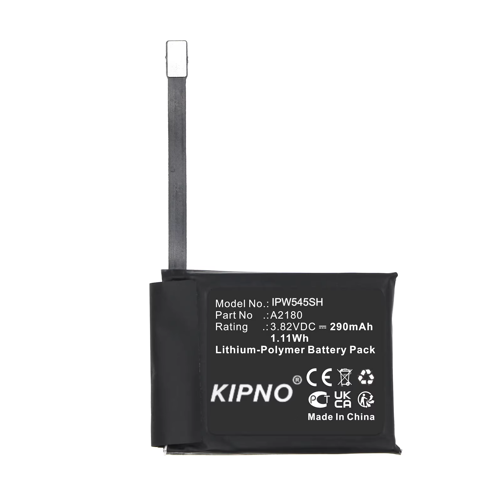 Batterie de montre intelligente 290mAh pour Apple Watch SE 44mm A2180, A2552 série de montres S7 45m
