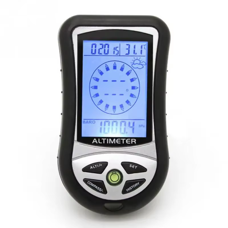 Altimètre numérique LCD 8 en 1, baromètre, thermo température, calendrier, horloge, capteur de roule
