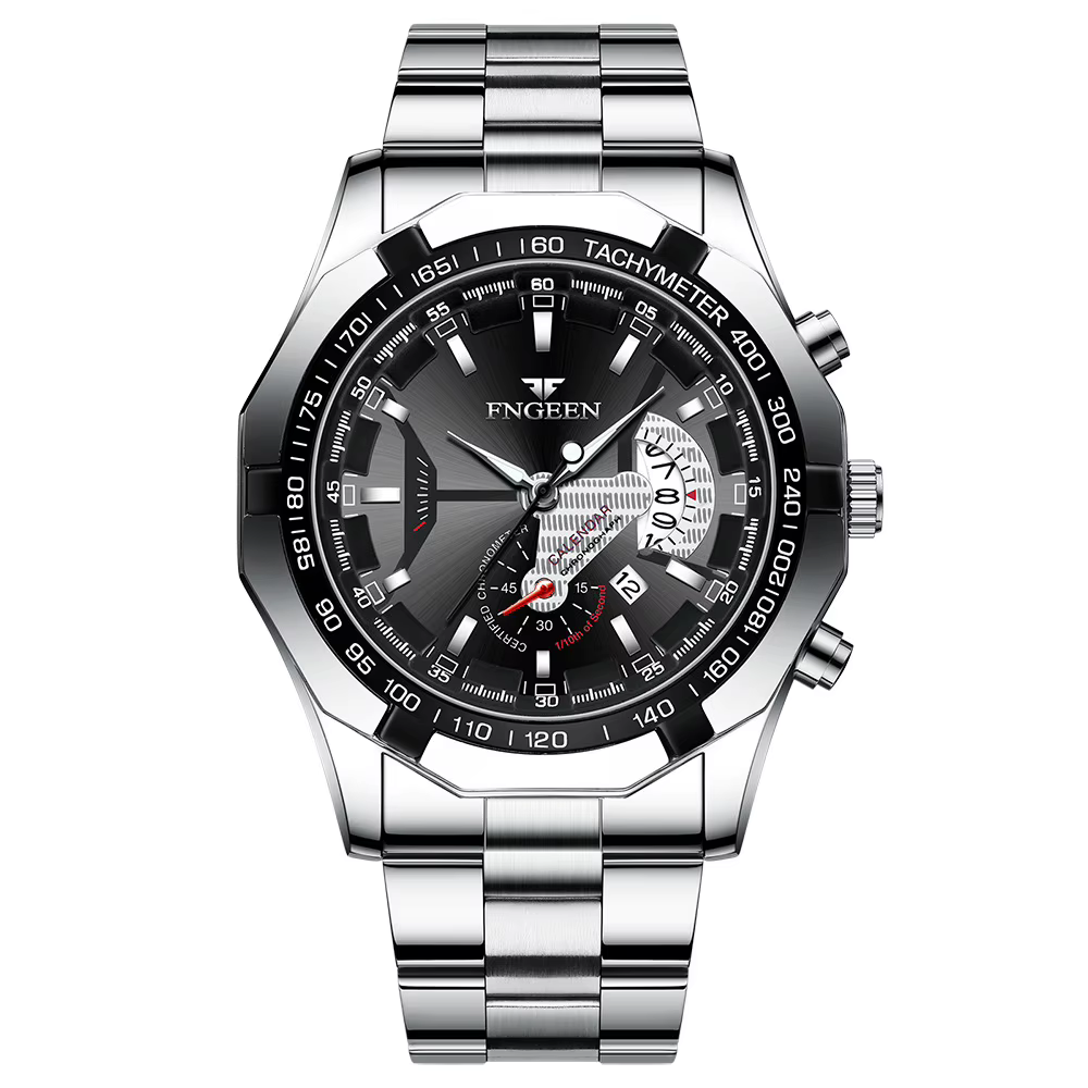 FNGEEN hommes montres à Quartz Concept de mode cadran décoratif décontracté militaire sport montre-b