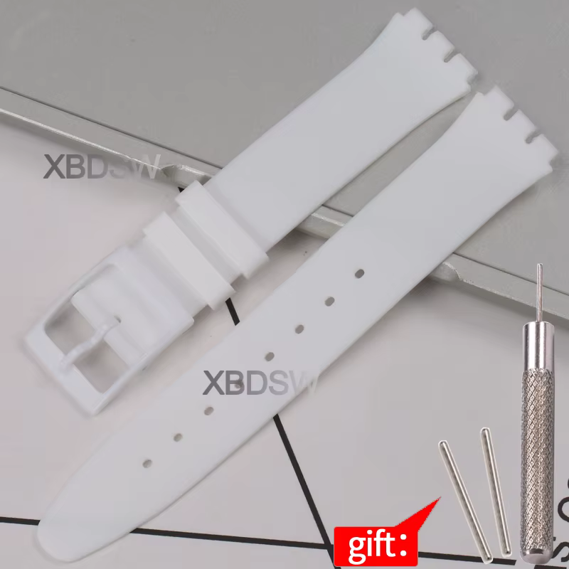 Bracelet de montre en caoutchouc silicone ultra-fin, étanche, de remplacement pour la série Swatch S