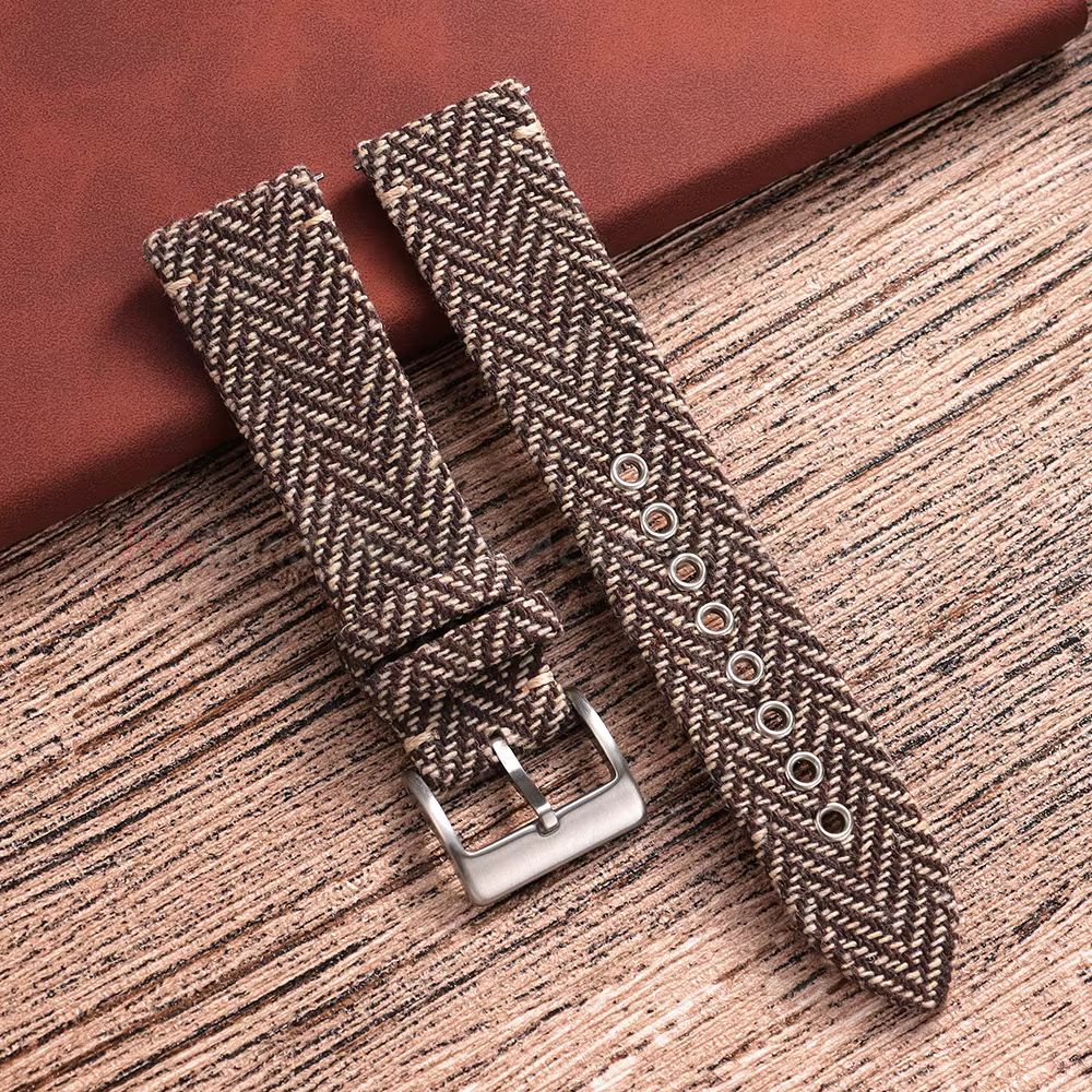 Bracelets à libération rapide en cuir véritable et nylon tissé pour Omega et Seiko, style vintage, 1