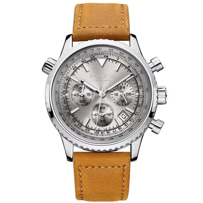 FEICE-Montre à quartz en cuir pour homme, montres-bracelets à quartz de luxe, montres de sport étanc