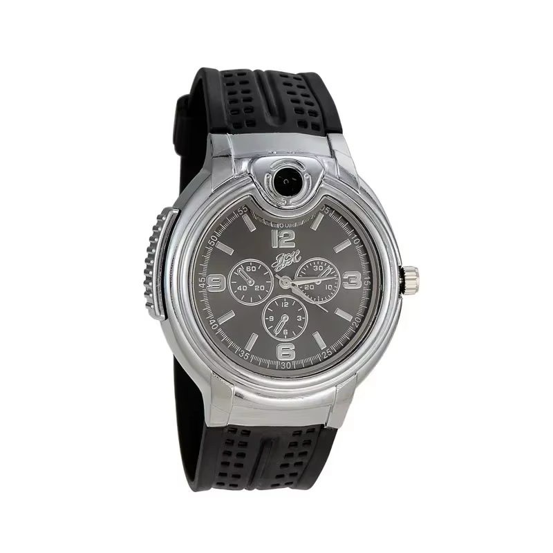 Briquet de montre à gaz en métal pour hommes, tendance, coupe-vent, Portable, Rechargeable, allume-c