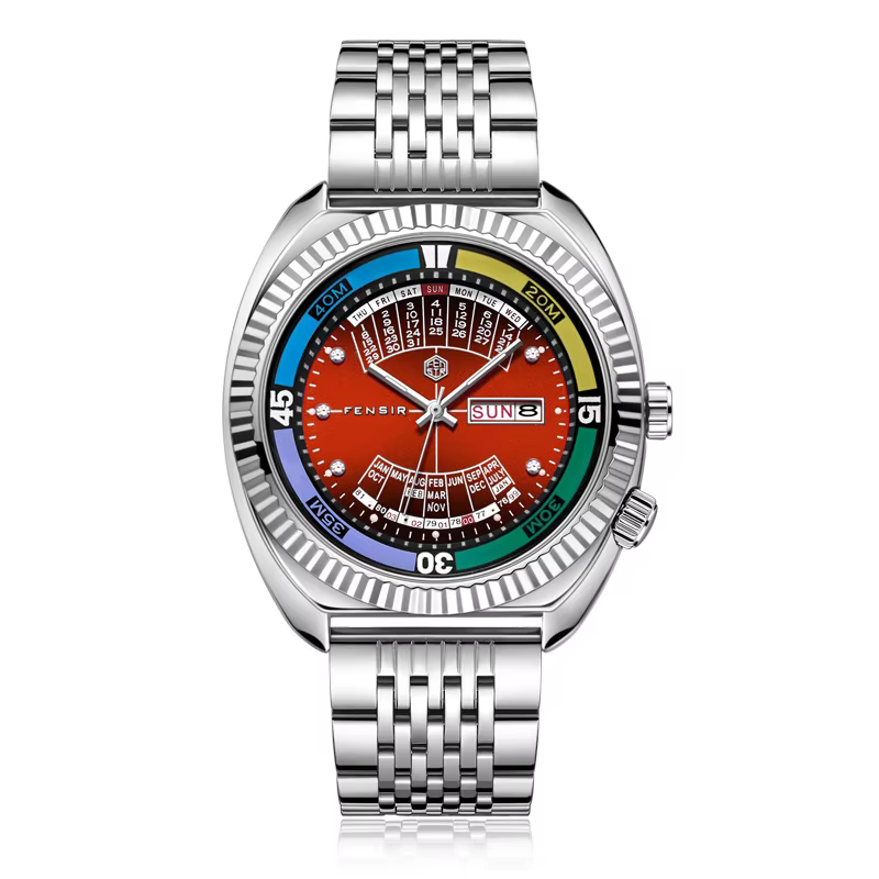 Montre pour homme de style européen et américain Haiba Double Lion, haut de gamme, avec double calen