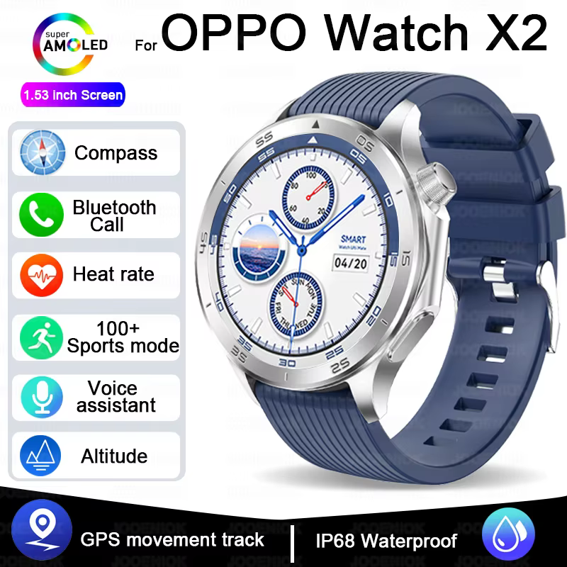 OPPO nouveau X2 montre intelligente hommes en plein air GPS NFC boussole surveillance de la santé fr