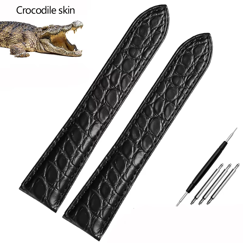 Bracelet de montre en cuir Crocodile pour voitures, accessoire de Caleb TAN-K, Bracelet de montre en