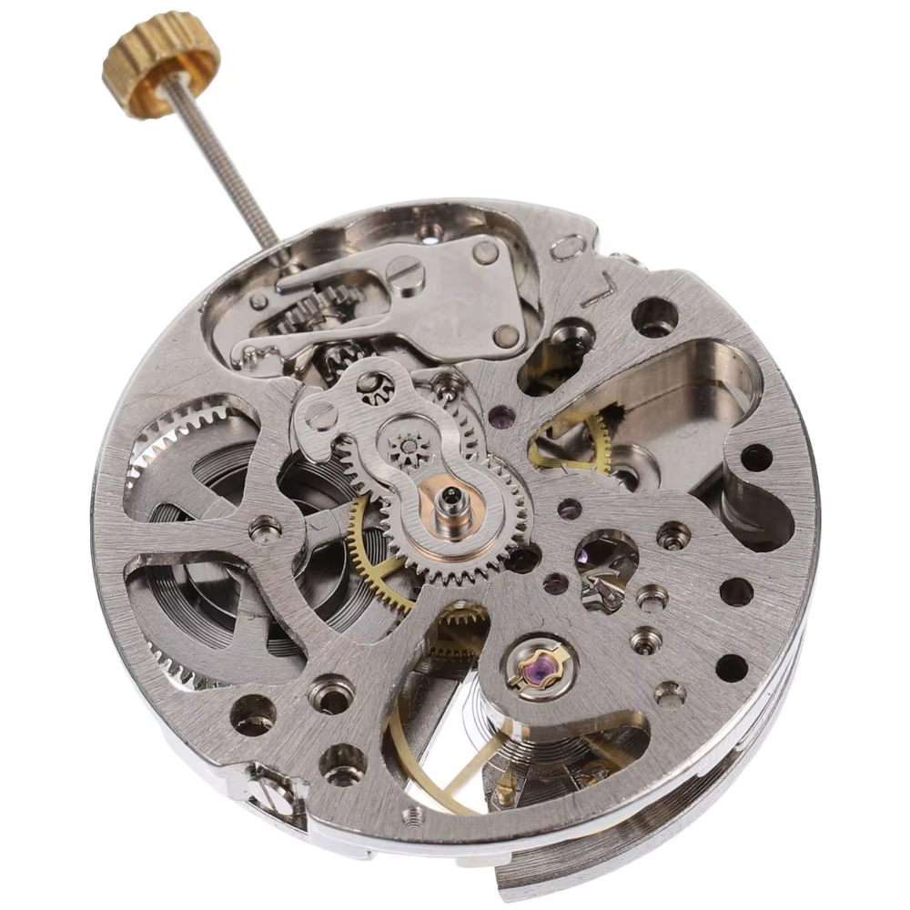 Mouvement de montre blanc, conception à 3 broches, 3 aiguilles, mouvement mécanique automatique, cal