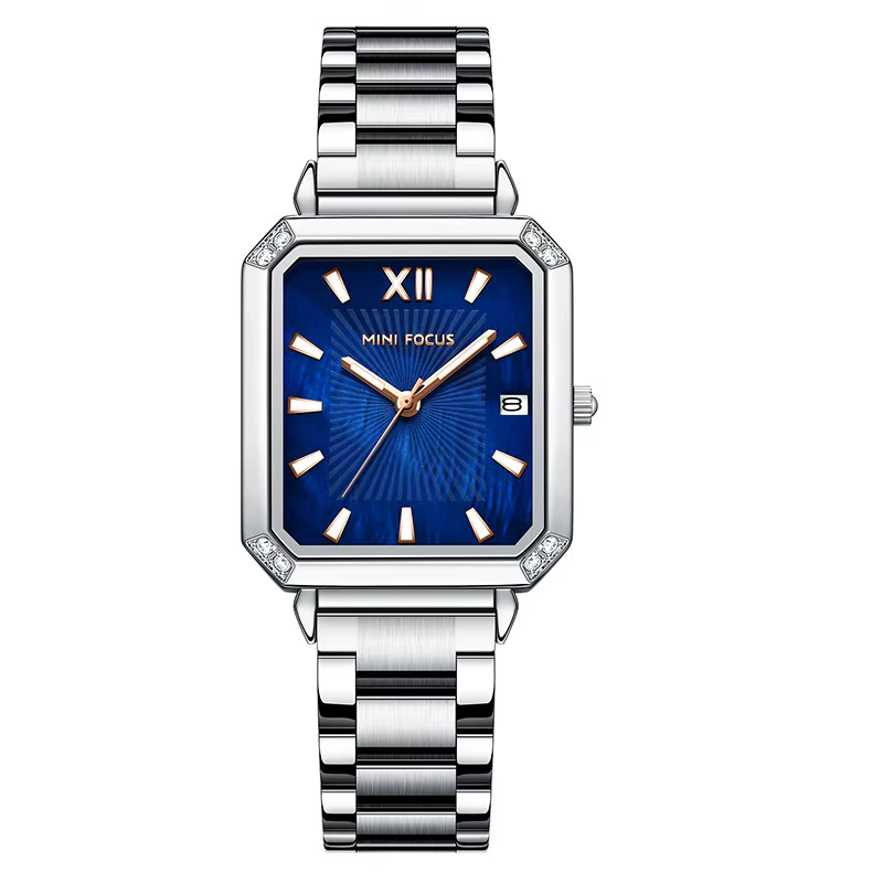 MINI FOCUS-Montre à Quartz avec Cadran Carré pour Femme, Montre-Bracelet Analogique avec Aiguilles S