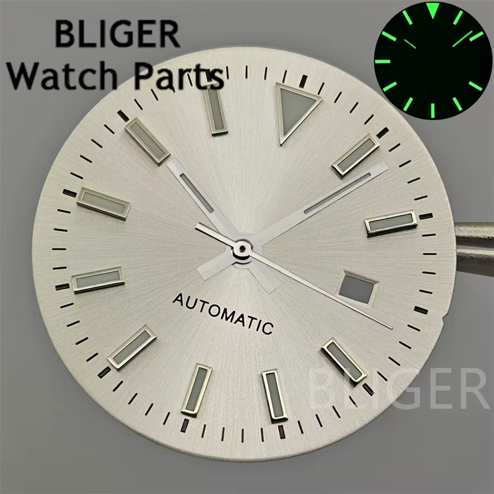 BLIGER 24.5mm Sunburst femmes montre cadran ensemble d'aiguilles blanc gris vert Rose or Rose cadran