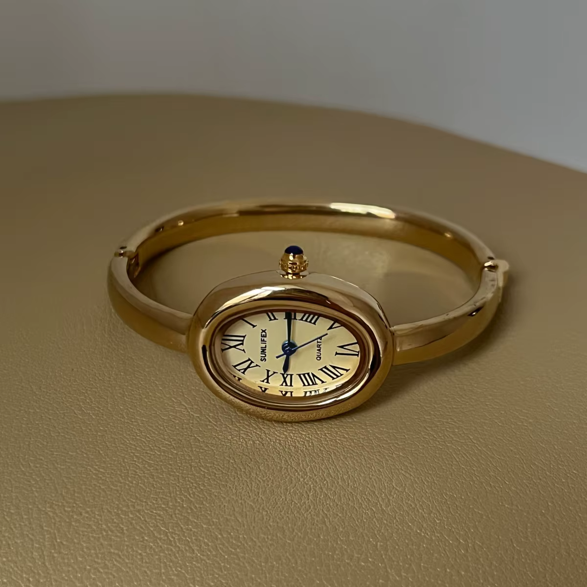 Montre ovale pour femmes, or avec diamants, petit cadran, montre à Quartz, étanche, horloge, Bracele