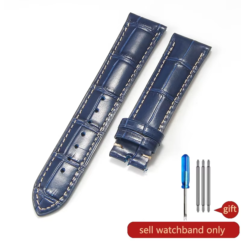 Bracelet de montre en cuir véritable pour Longines Master Collection Moonphase, 18/19/20/21/22mm, fe