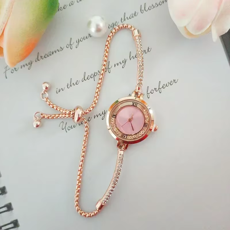 Montre de luxe pour femmes, bracelet fin en or, pour dames, horloge