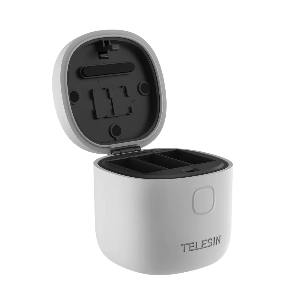 TELESIN chargeur Portable pour GoPro Hero 12 11 10 batterie 3 fente Silicone Anti-chute boîtier de c