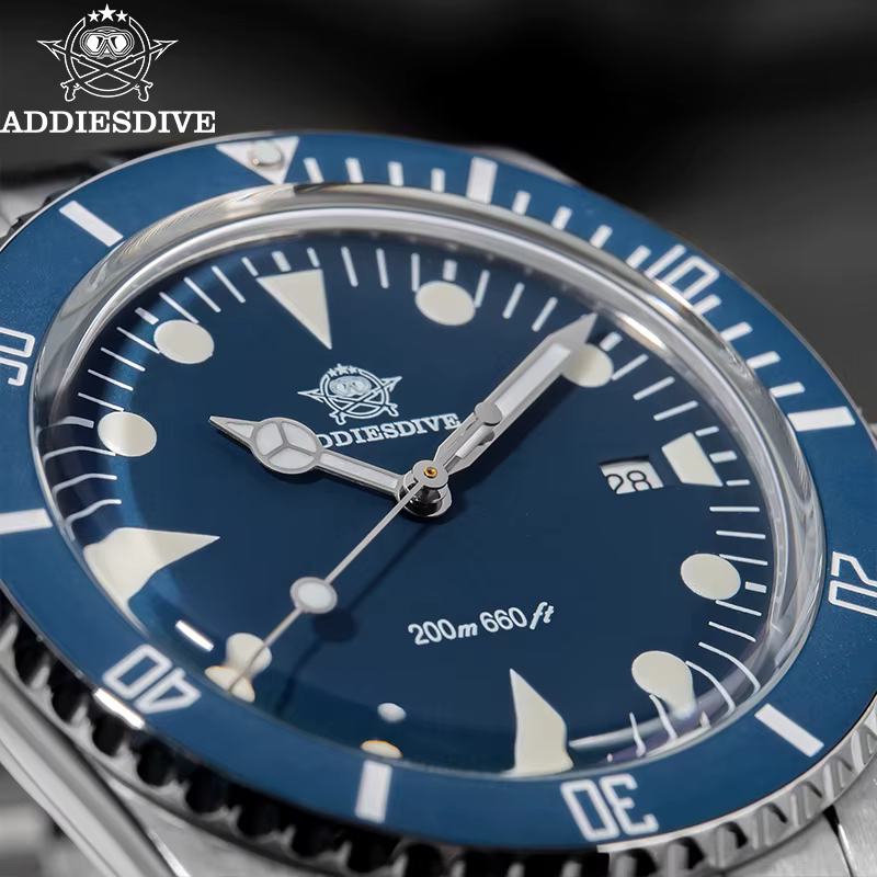 ADDIESDIVE montre analogique de luxe pour hommes BGW9 lunette en céramique lumineuse bulle miroir ve
