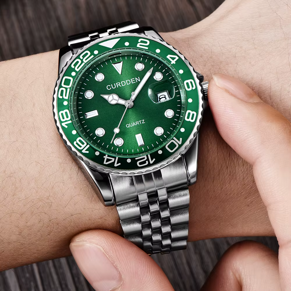 Hommes marque célèbre montres étudiants garçons mode bracelet en acier inoxydable calendrier décontr