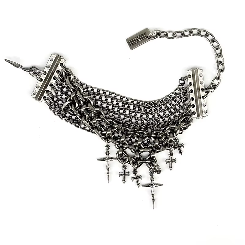 Bracelet multi-chaînes croisées, accessoire de bijoux unisexe pour hommes et femmes, article de mode