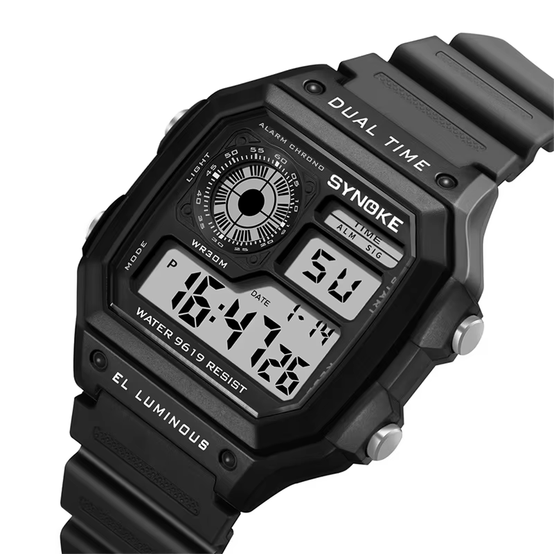 Synoke montre de Sport pour hommes antichoc mode 30M étanche natation montre-bracelet numérique colo