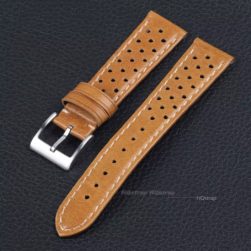 Bracelet de montre respirant pour Tag Heuer Bracelet en peau de vache véritable pour Seiko universel