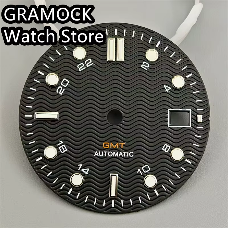 GRAMOCK – cadran de montre 31mm, noir, blanc, bleu, vert lumineux, adapté à NH34 DG3804 DG5833, fenê