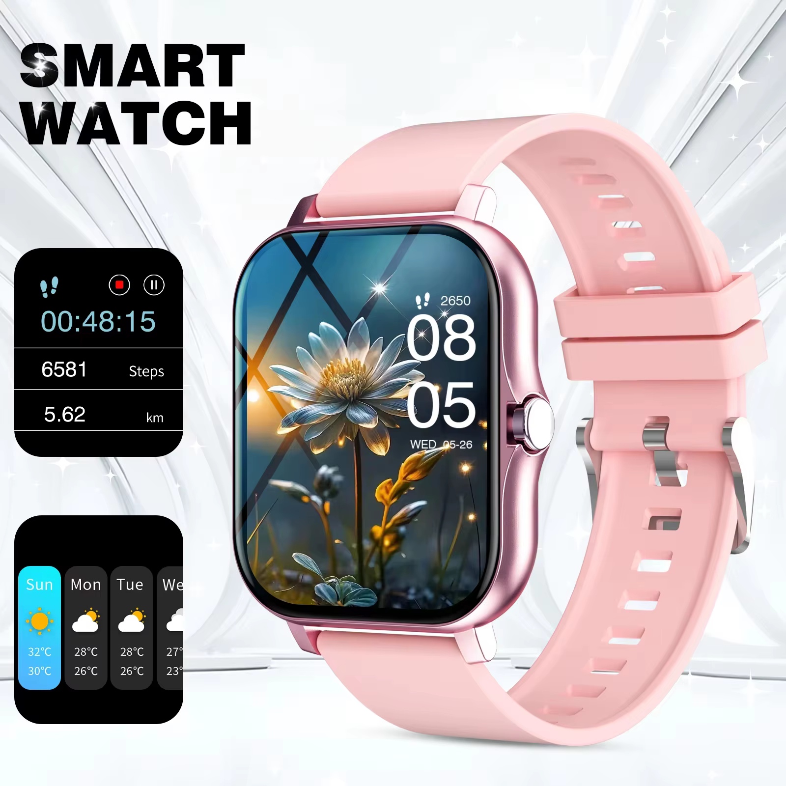 LAXASFIT 2025 nouvelle montre intelligente pour hommes femmes cadeau plein écran tactile sport Fitne