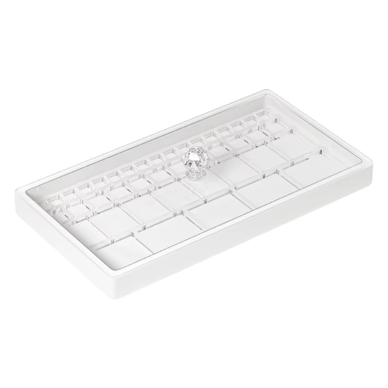 Organisateur de rangement de pièces de montre Transparent, plateau Anti-poussière, couvercle Anti-po