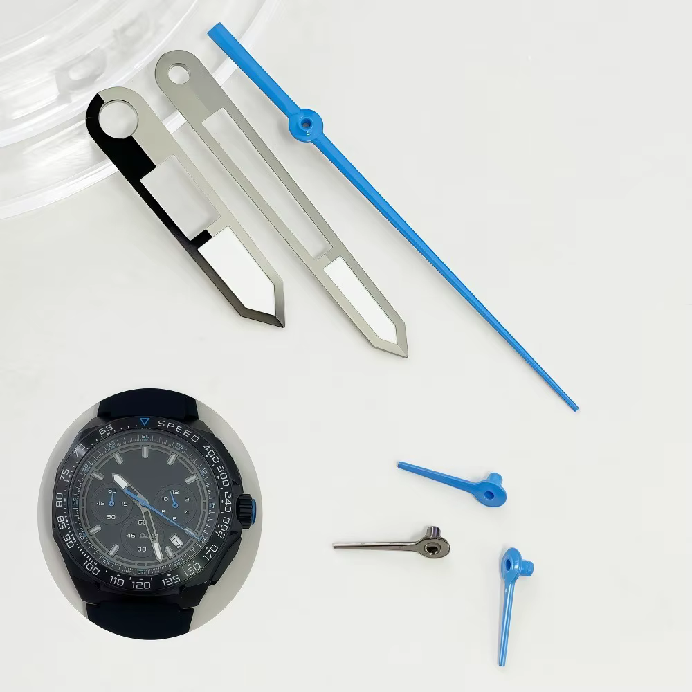 Kit d'aiguilles de montre lumineuses vertes VK63 - Aiguilles rouges, jaunes, bleues pour cadran à 6