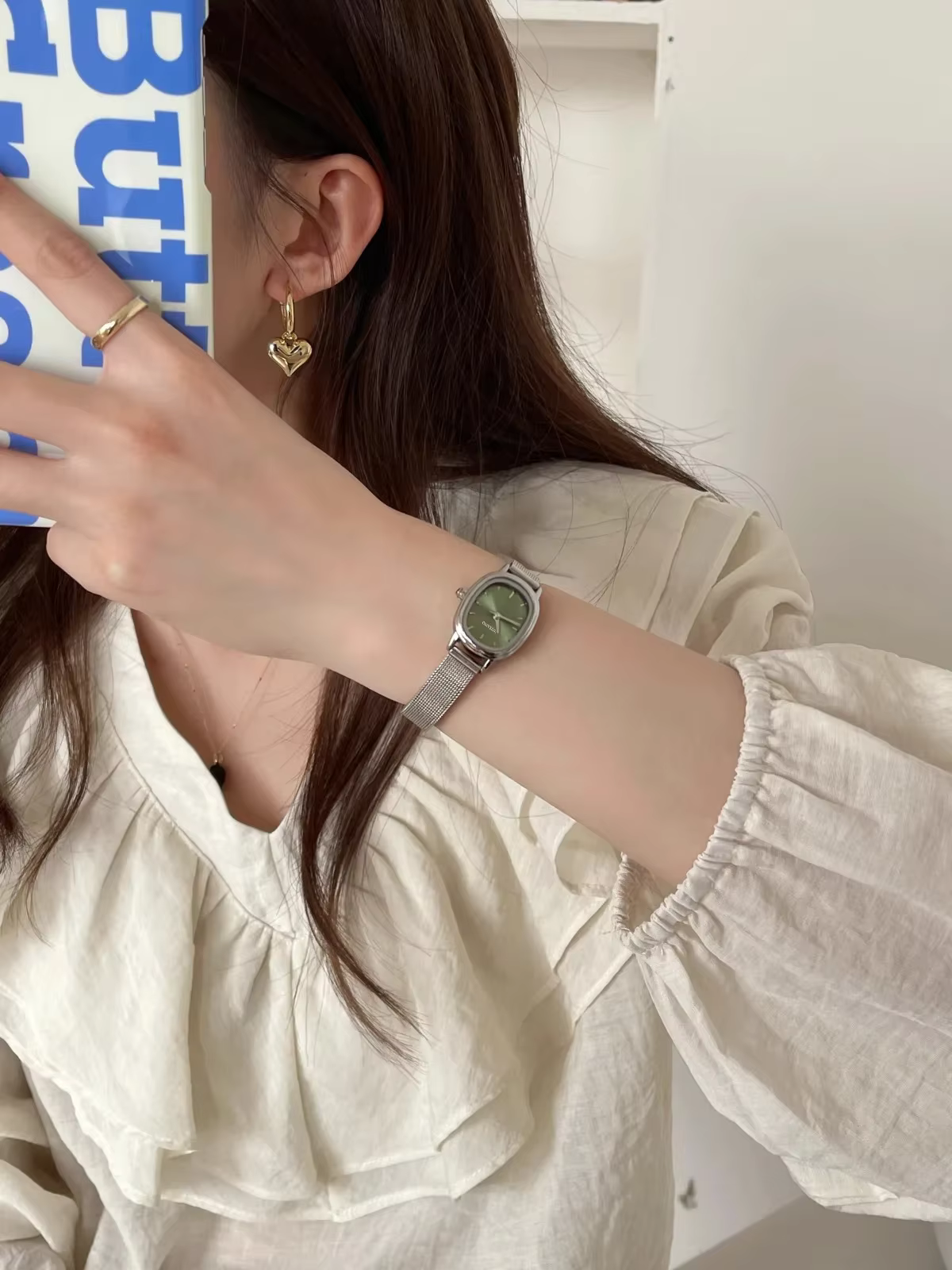 Montre de marque simple pour femme, petit cadran nar, montres-bracelets vertes pour femme, cadeau de