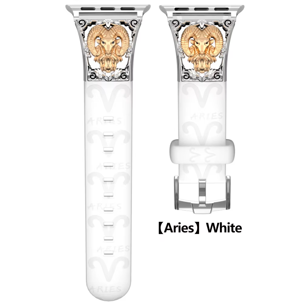 Bracelet de sport zodiaque en Silicone, adapté à Apple Watch série 38/40/41/42/44/45mm, iwatch série