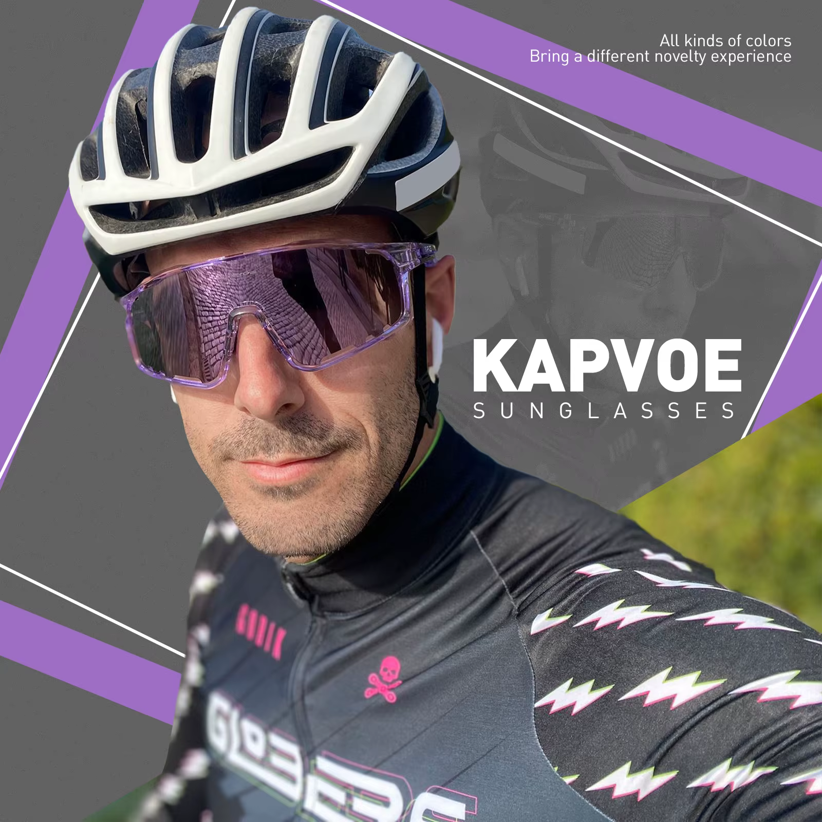 Kapvoe lunettes de cyclisme vtt équitation course lunettes de soleil UV400 ski pêche escalade lunett