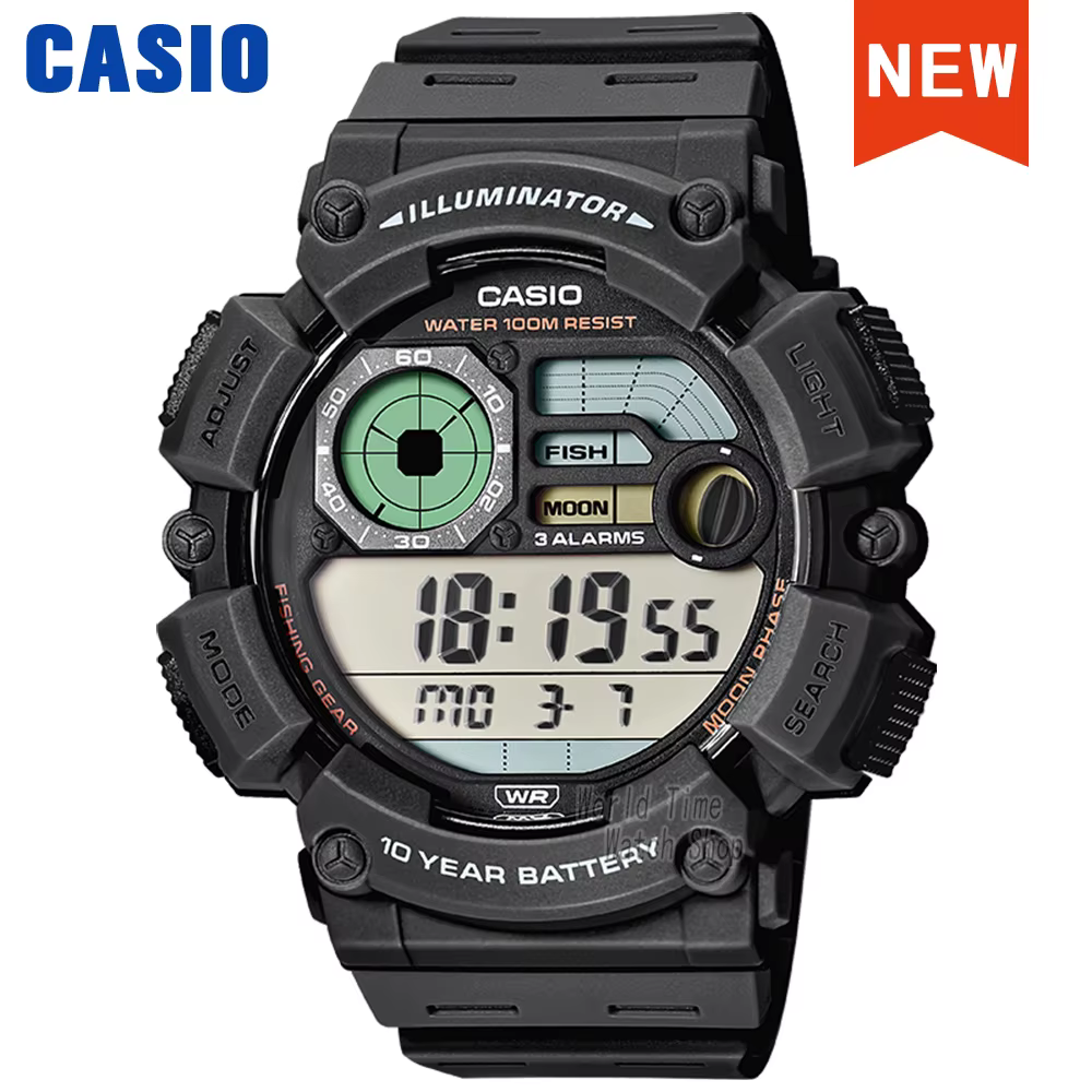 Casio montre numérique à grand cadran pour hommes 10 ans d'autonomie de la batterie 100M étanche Spo