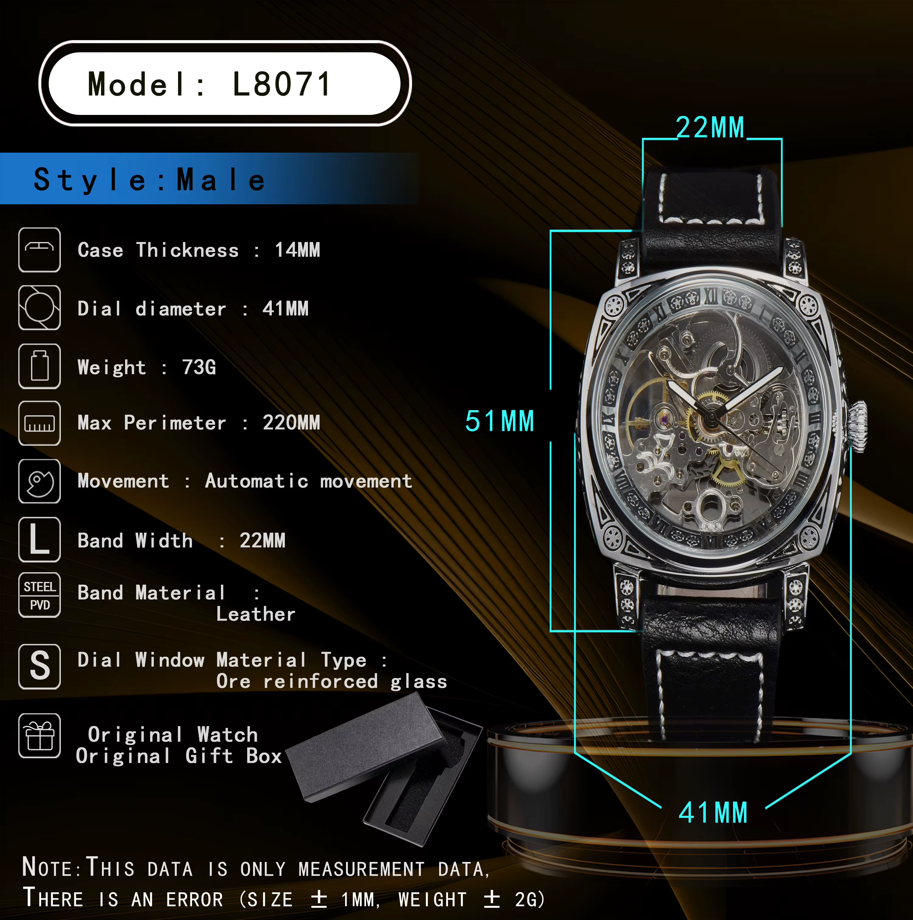 montre homme 2024 Creux montres automatiques montres étanches montre homme original Rétro gravure cl