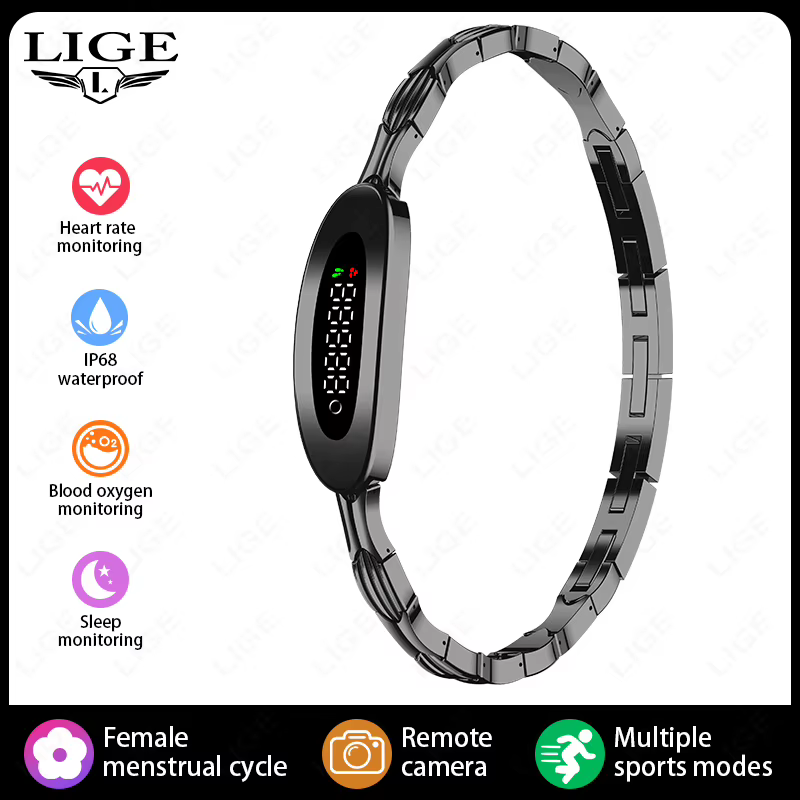 Bracelet intelligent LIGE avec moniteur de fréquence cardiaque pour couples, suivi d'activité et de 