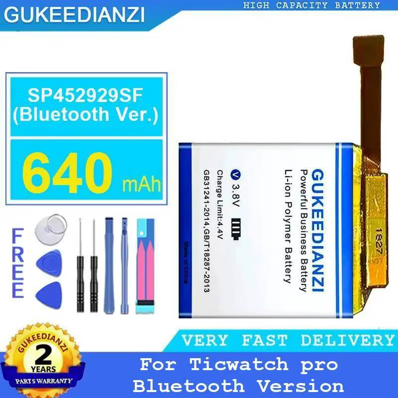 Batterie de montre 640mAh, respectueuse de l'environnement, haute compatibilité, pour Ticwatch Pro,