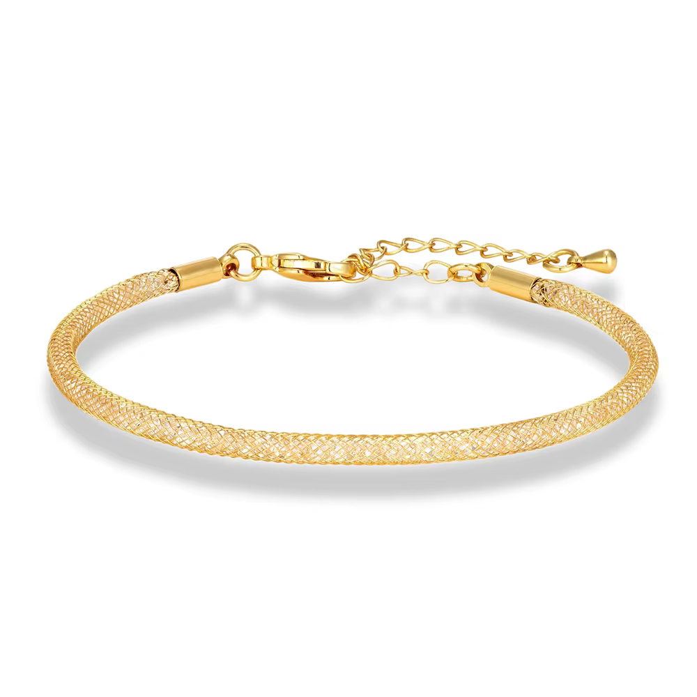 Bracelet ajustable en maille de cristal tendance pour hommes et femmes, en acier inoxydable, tube de