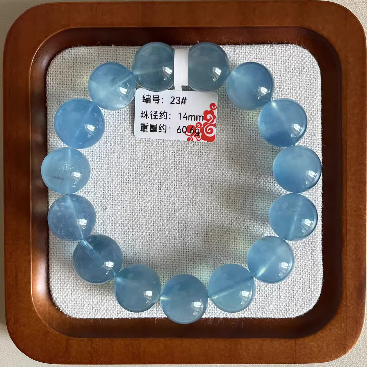 Bracelet de perles rondes transparentes en Quartz aigue-marine bleu naturel pour femmes et hommes, 8