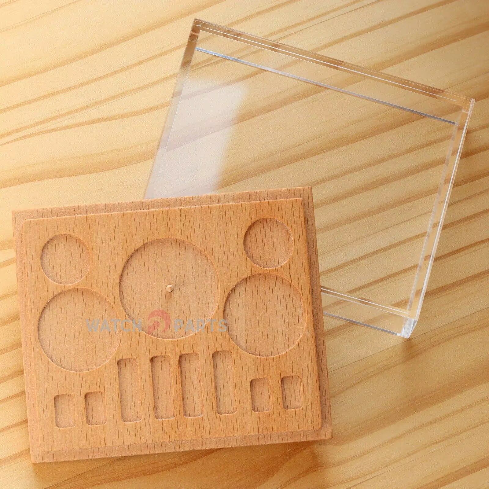 Boîte anti-poussière pour cadrans de montre, engrenages à aiguilles, pièces de montre en bois de hêt