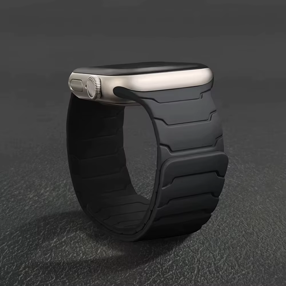 Bracelet magnétique en silicone pour Apple Watch, compatible avec les tailles 44mm, 40mm, 41mm, 42mm