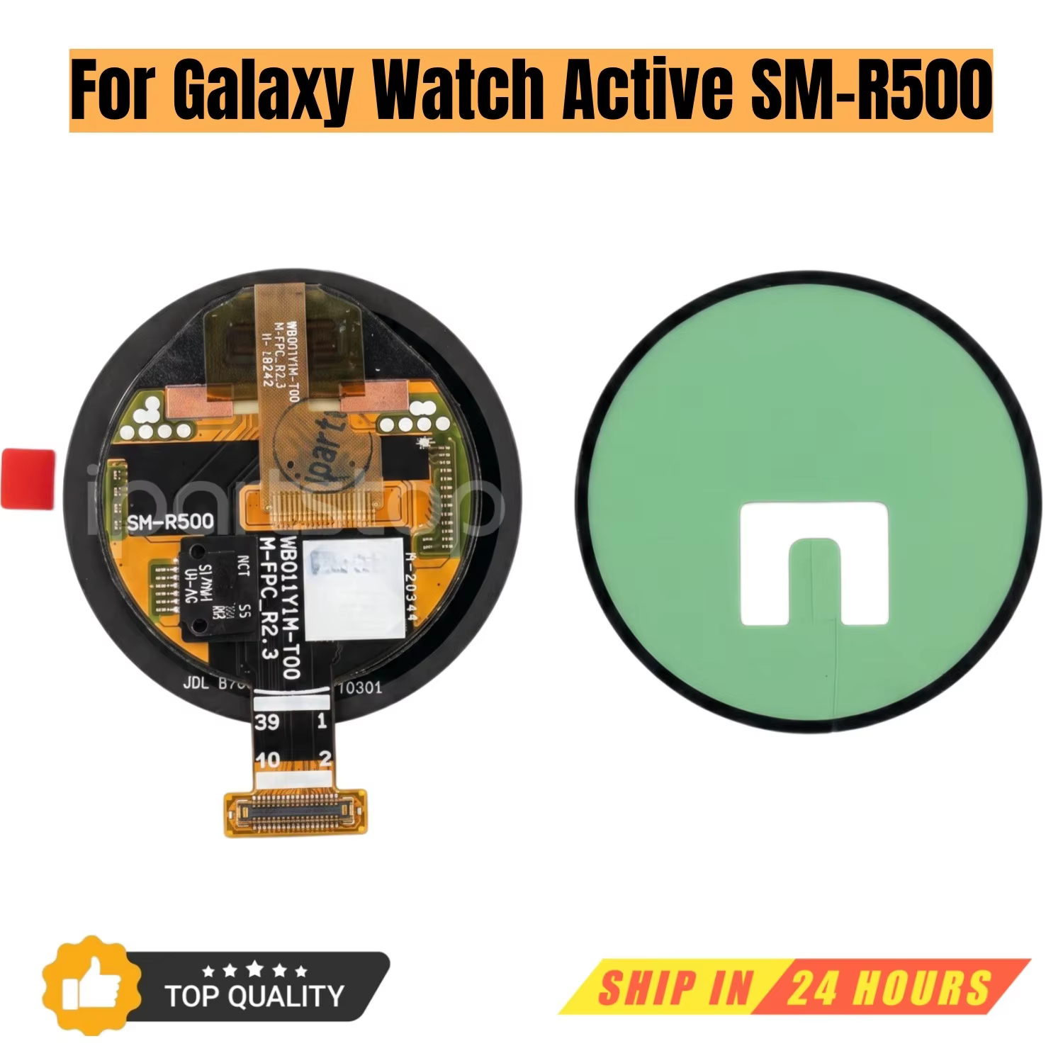 Écran tactile LCD Super AMOLED de remplacement iParts pour Samsung Galaxy Watch Active SM-R500, pièc