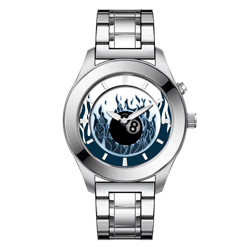 Montre millénaire rétro avec cadran à flamme dynamique, montre-bracelet à Quartz créative Unique ave