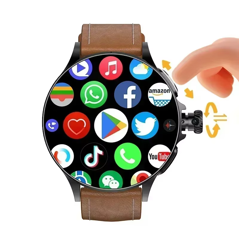 Nouvelle montre intelligente Android GT200 avec écran AMOLED de 1.95 pouces, caméra rotative, 16 go 