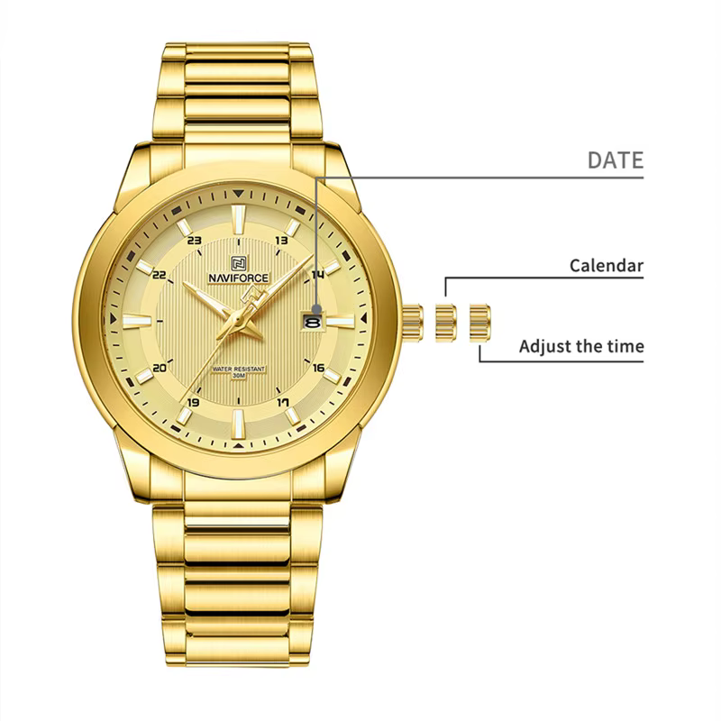 2024 Top marque NAVIFORCE hommes montres bracelet en acier inoxydable décontracté mâle Quartz sport